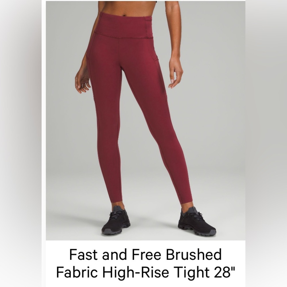 Lululemon Fast and Free High Rise 28” Brushed Fabric Pant